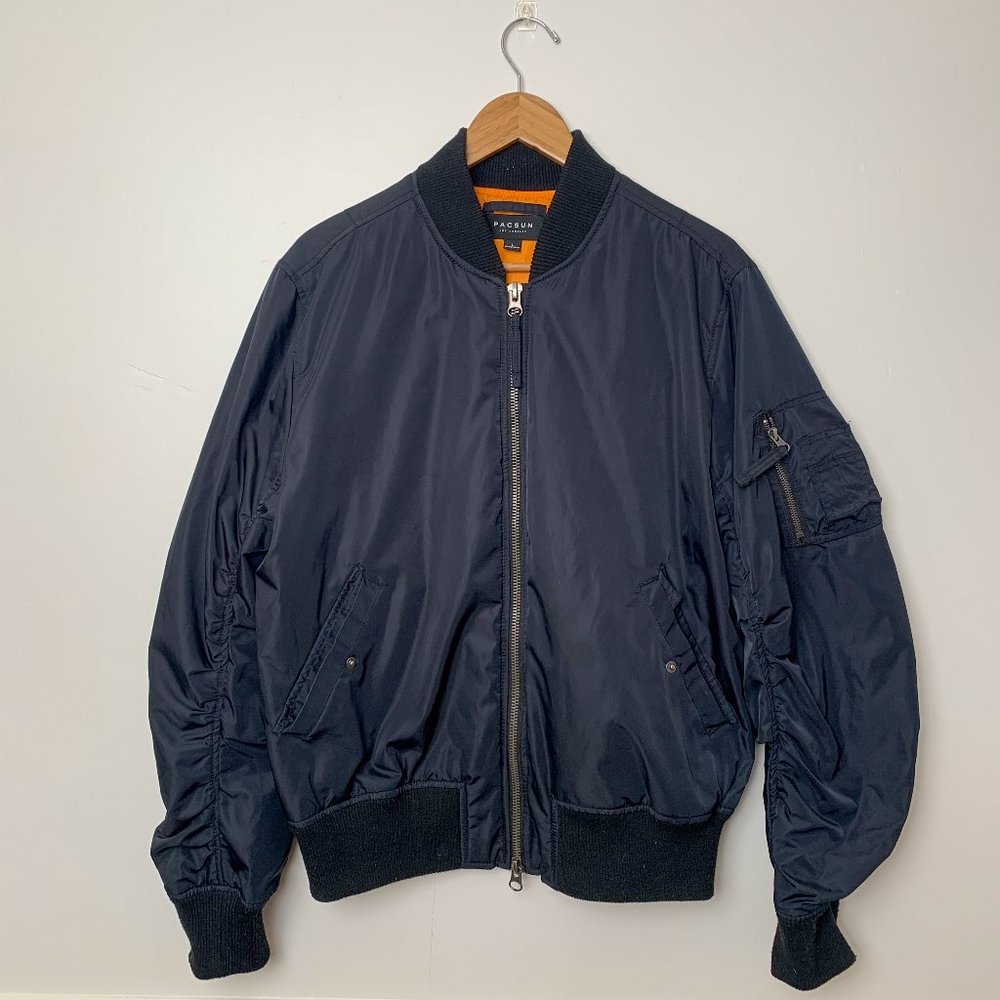PacSun Black & Orange Bomber Jacket Mens L